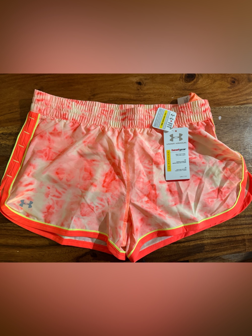 Under Armour Women's Coral Tie-Dye Running Shorts